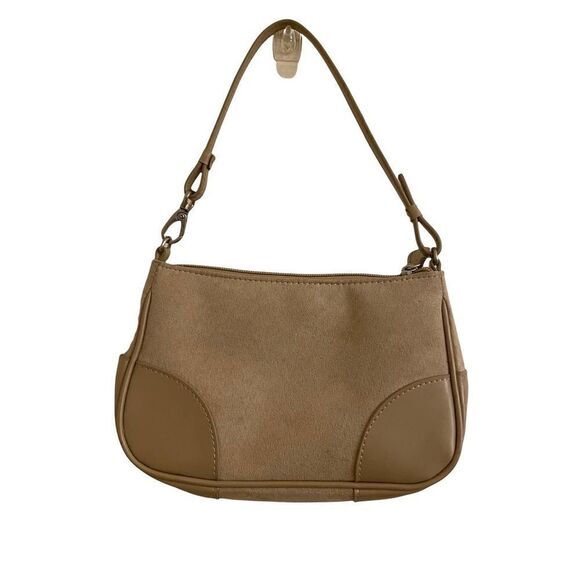 Aeropostale Y2K Tan Faux Suede & Leather Mini Shoulder Bag - Picture 1 of 4